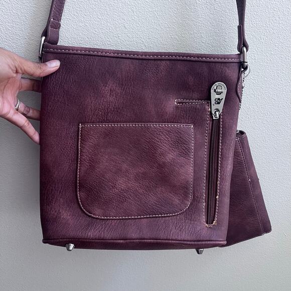 American Bling Wing Buckle Western Boho Crossbody and Wallet Set-Brown NWT - Picture 5 of 7